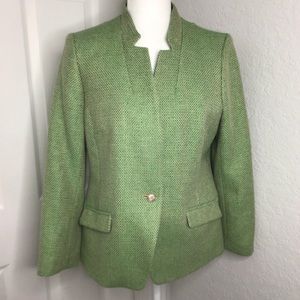 BANANA REPUBLIC | Lined Blazer Green and Tan - Size 10